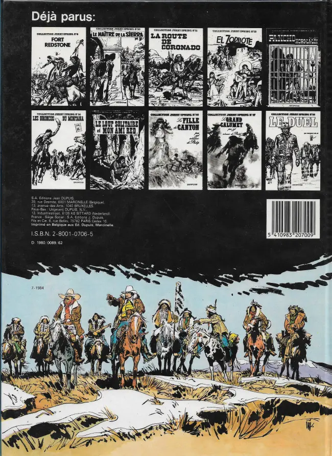 Verso de l'album Jerry Spring Tome 14 Les broncos du Montana