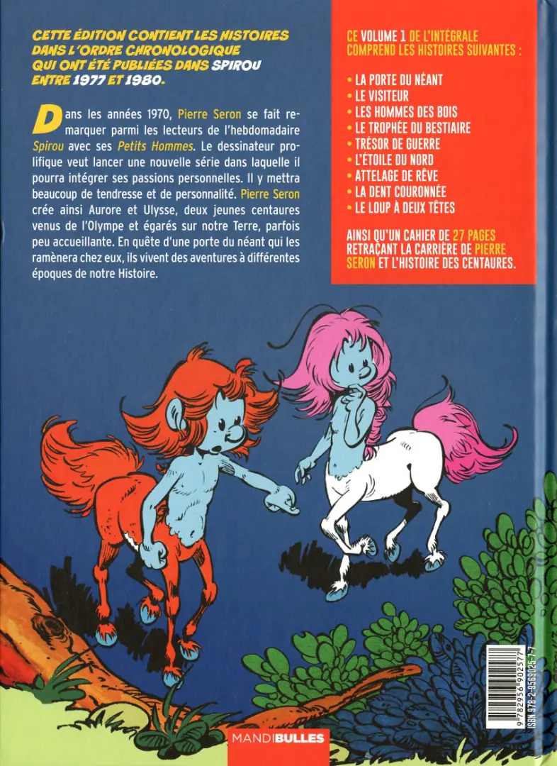 Verso de l'album Les Centaures Intégrale 1 - 1977-1980