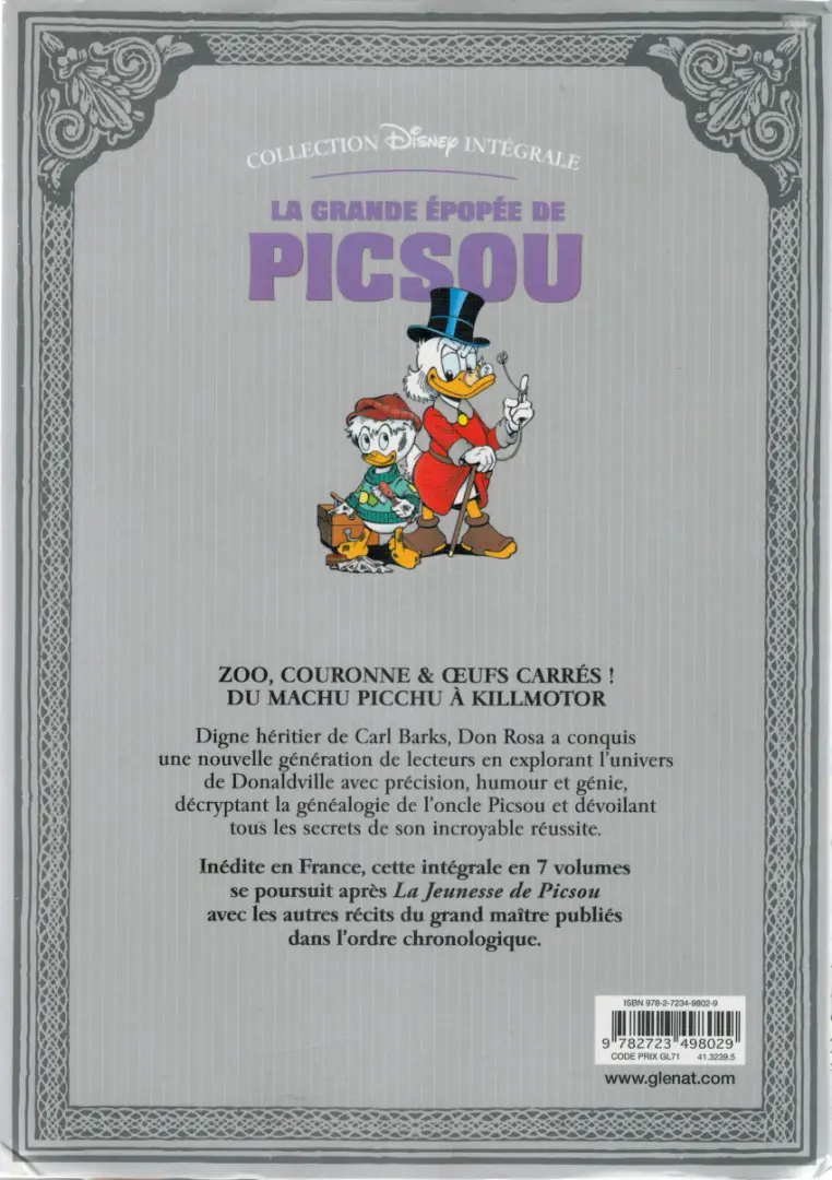 Verso de l'album La Grande Épopée de Picsou Tome 3 Le Fils du soleil et autres histoires