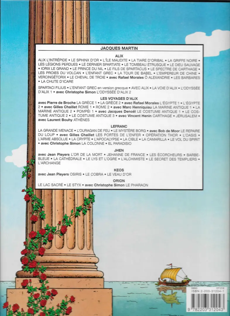 Verso de l'album Alix Tome 7 Le Dernier Spartiate
