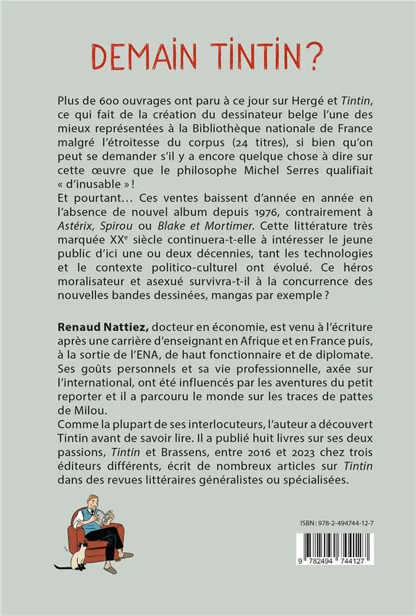 Verso de l'album Demain Tintin ? Entretiens avec 7 fils de Tintin