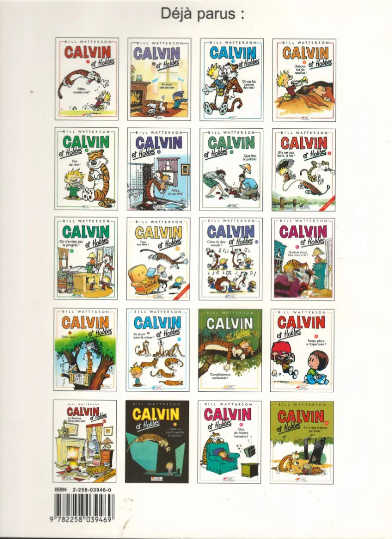 Verso de l'album Calvin et Hobbes Tome 15 Complètement surbookés !