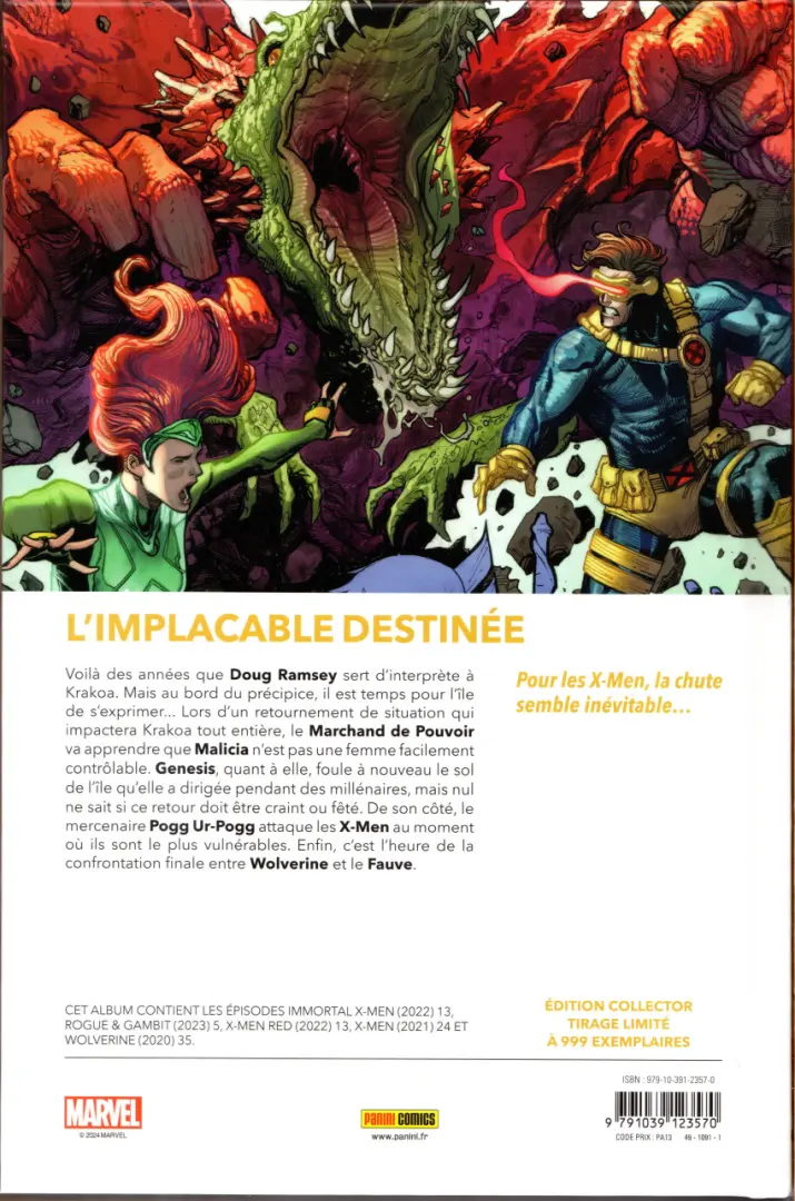 Verso de l'album Destiny of X Volume 28