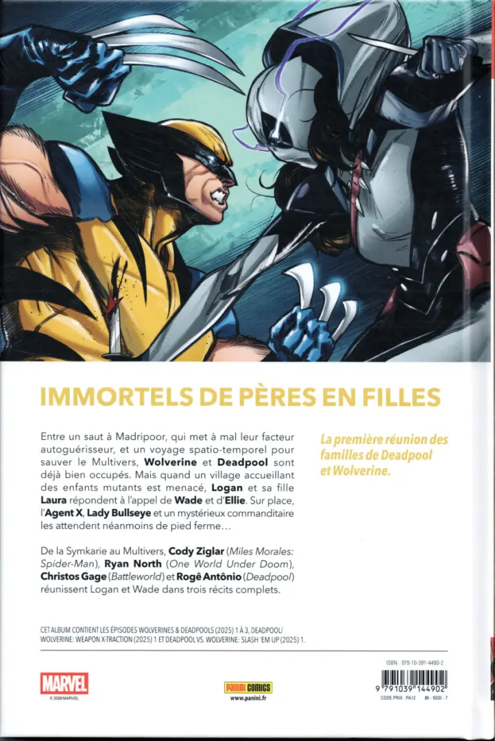 Verso de l'album Wolverines & Deadpools Griffus et mercenaires
