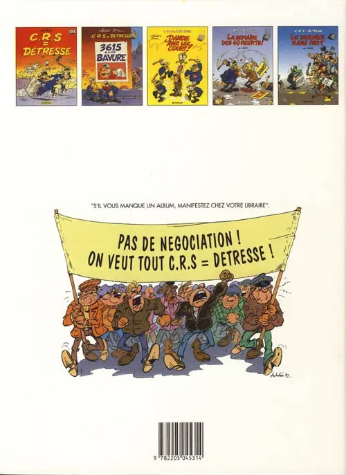 Verso de l'album CRS = Détresse Tome 5 Le dernier rang part