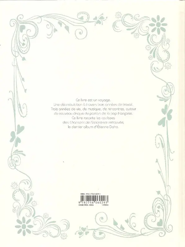 Verso de l'album Daho l'homme qui chante
