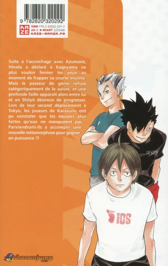 Verso de l'album Haikyu !! Les As du Volley 10