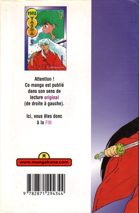 Verso de l'album Inu Yasha 5