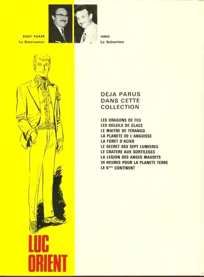 Verso de l'album Luc Orient Tome 10 Le 6ème continent