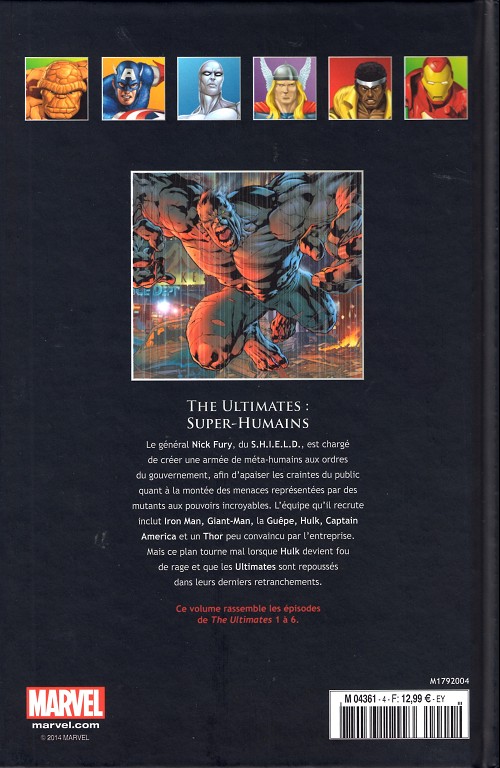 Verso de l'album Marvel Comics - La collection de référence Tome 4 The Ultimates - Super-humains