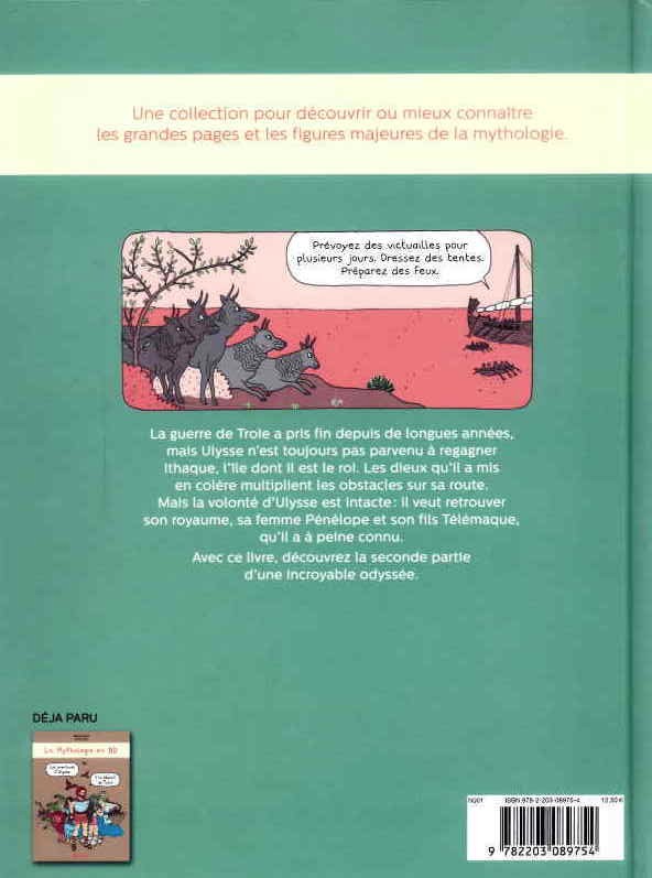 Verso de l'album La Mythologie en BD Tome 2 Les aventures d'Ulysse - Le retour à Ithaque