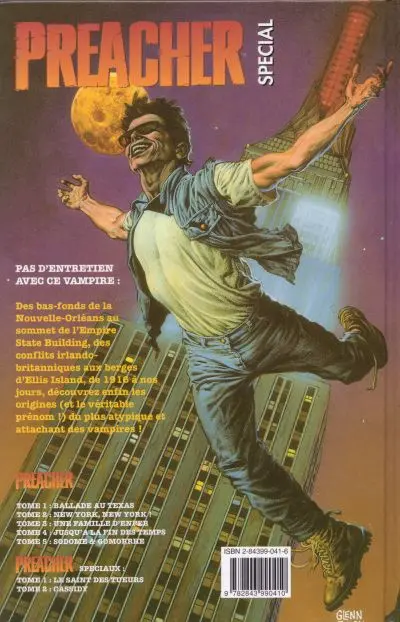 Verso de l'album Preacher special Tome 2 Cassidy