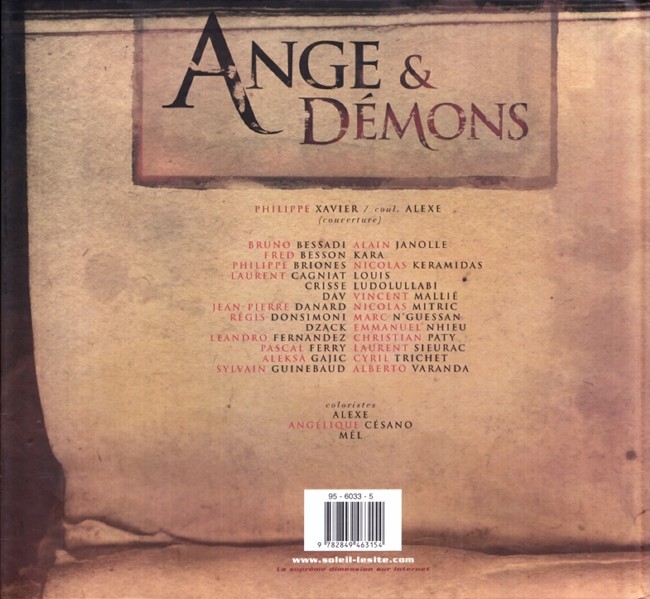 Verso de l'album Ange & Démons