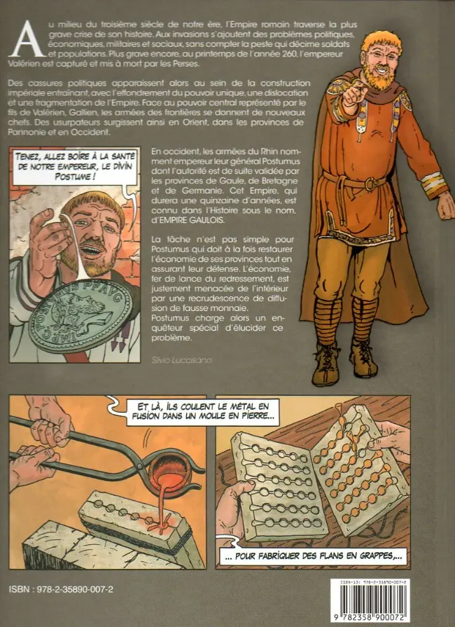 Verso de l'album Roma AB VRBE Condita Tome 2 Postumus empereur gaulois - les faux monnayeurs