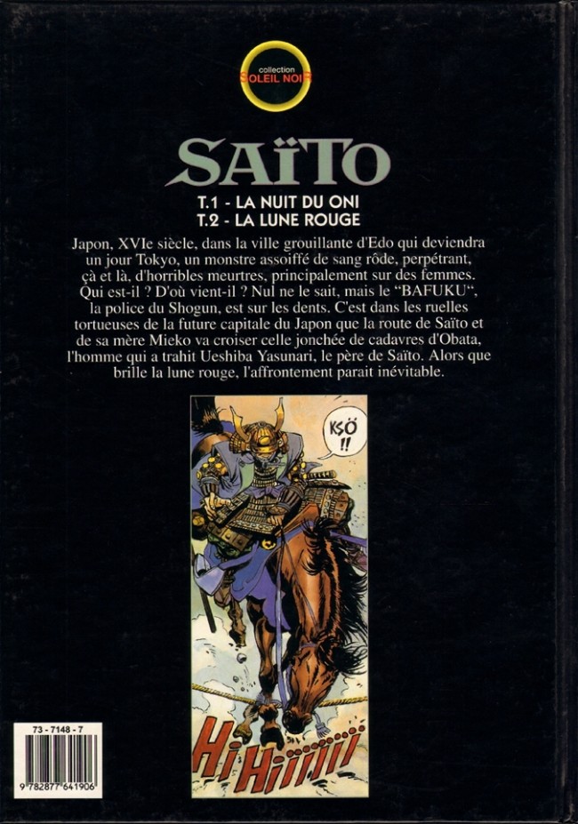 Verso de l'album Saïto Tome 2 La lune rouge