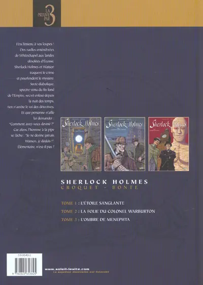 Verso de l'album Sherlock Holmes Tomes 1 à 3