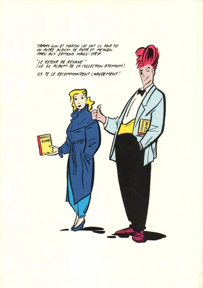 Verso de l'album Les Aventures de Tommy Gun & Marion Lee