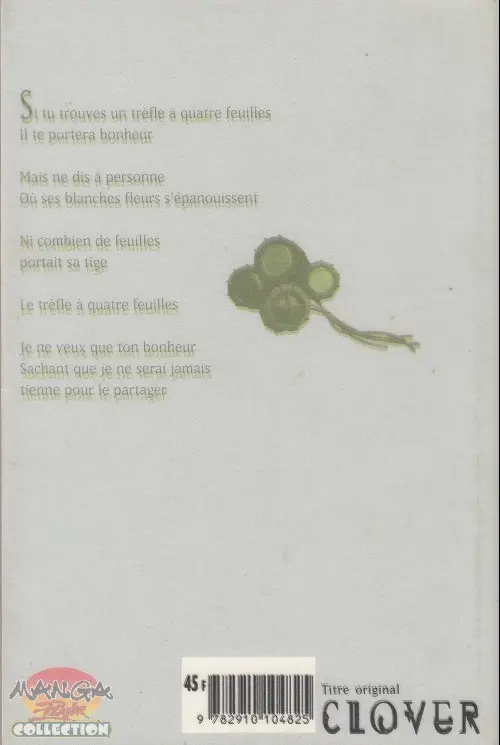 Verso de l'album Trèfle Vol. 1