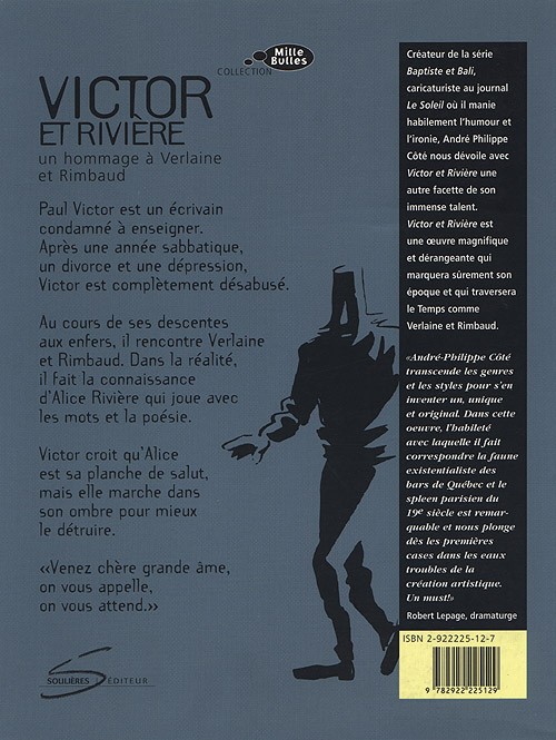 Verso de l'album Victor et Rivière