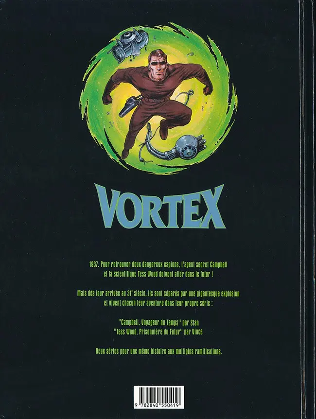 Verso de l'album Vortex Campbell, voyageur du temps 2