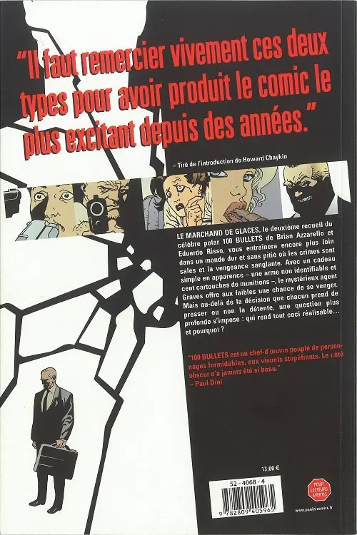 Verso de l'album 100 Bullets Tome 2 Le marchand de glaces