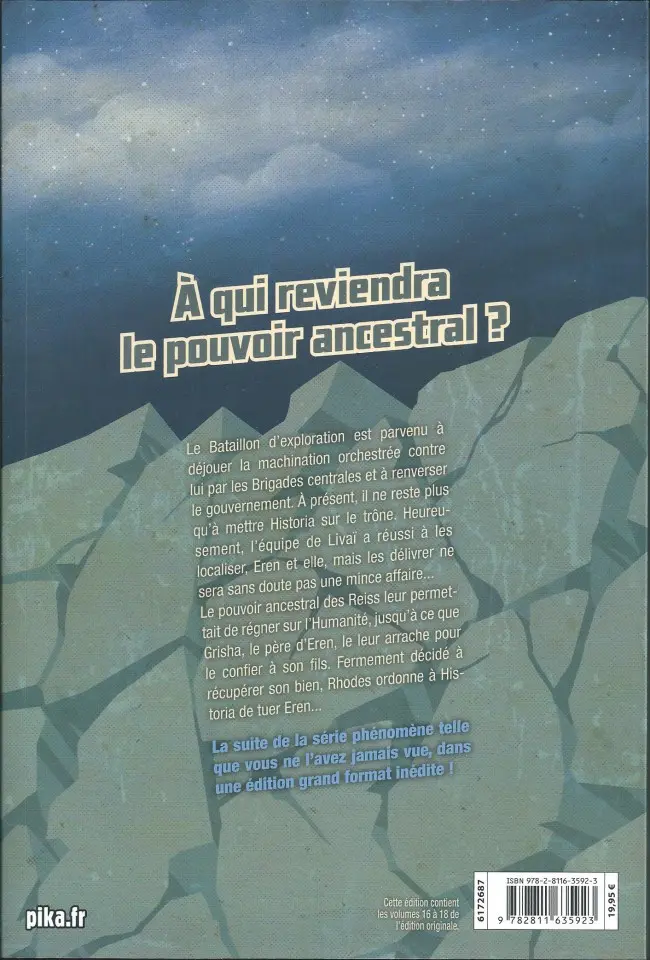 Verso de l'album L'Attaque des Titans Édition Colossale 6