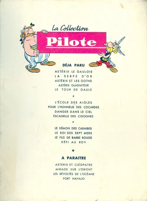 Verso de l'album Astérix Tome 1 Astérix le gaulois