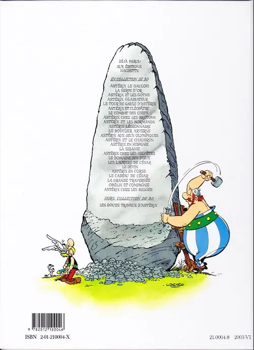 Verso de l'album Astérix Tome 4 Astérix gladiateur