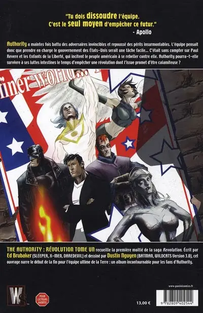 Verso de l'album The Authority : Revolution Tome Un
