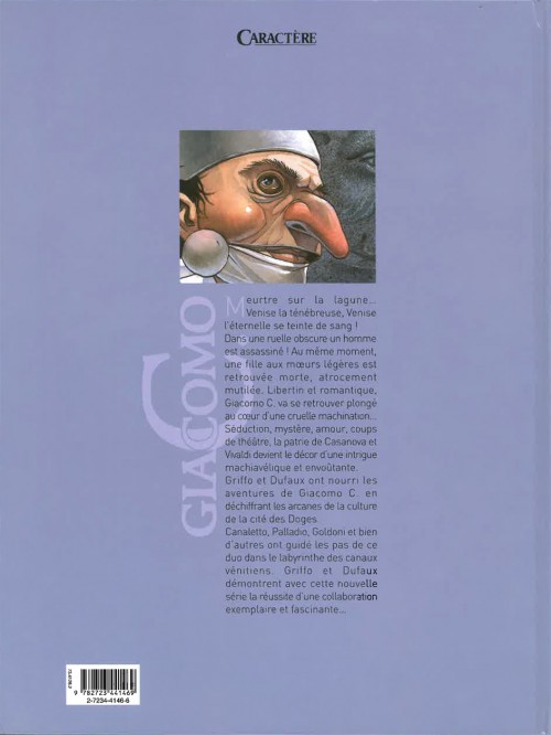 Verso de l'album Giacomo C. Tome 1 Le masque dans la bouche d'ombre
