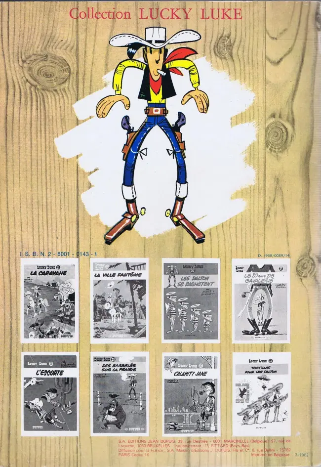 Verso de l'album Lucky Luke Tome 4 Sous le ciel de l'Ouest