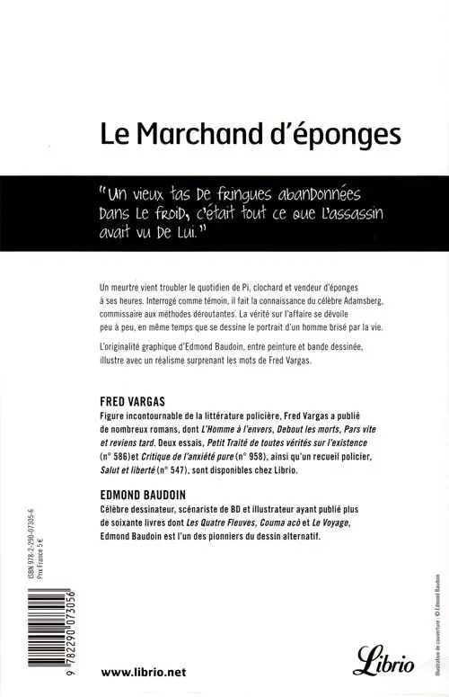 Verso de l'album Le marchand d'éponges