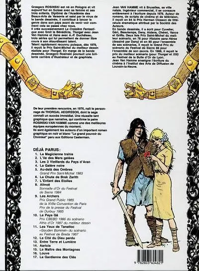 Verso de l'album Thorgal Tome 8 Alinoë