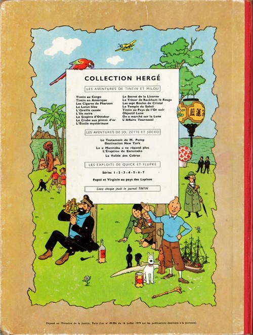Verso de l'album Tintin Tome 8 Le sceptre d'ottokar