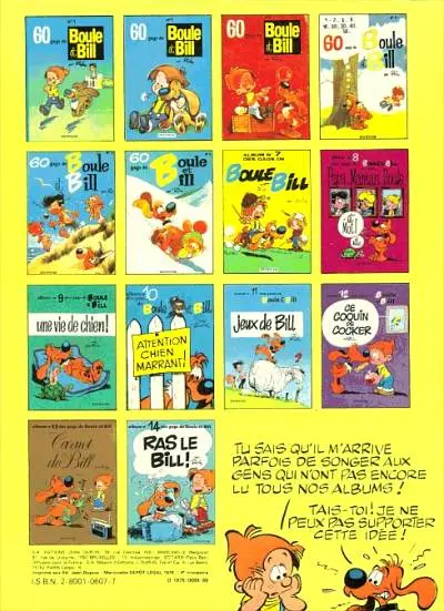 Verso de l'album Boule & Bill Tome 15 Bill, nom d'un chien !
