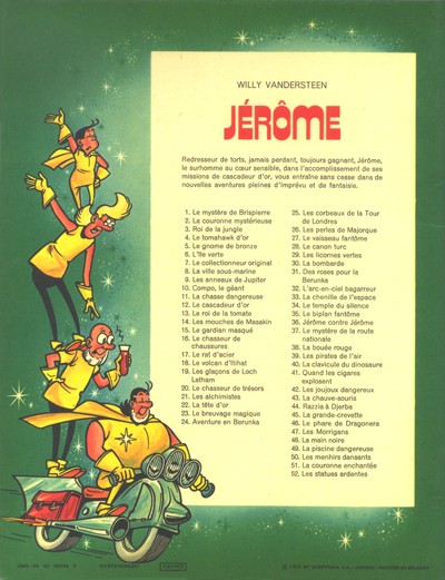 Verso de l'album Jérôme Tome 52 Les statues ardentes
