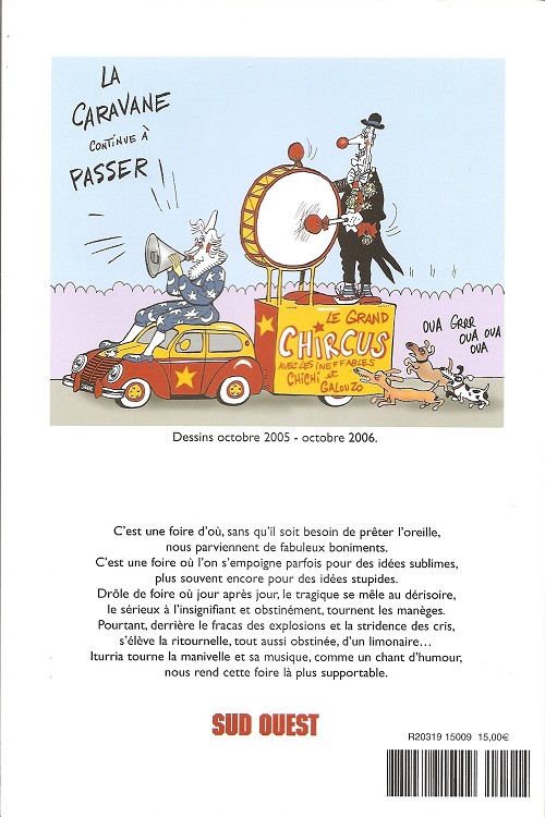 Verso de l'album Iturria - Dessins Sud-Ouest Dessins 2005-2006 - La foire du trône