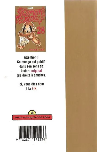 Verso de l'album Shaman King 28 Une fille bien