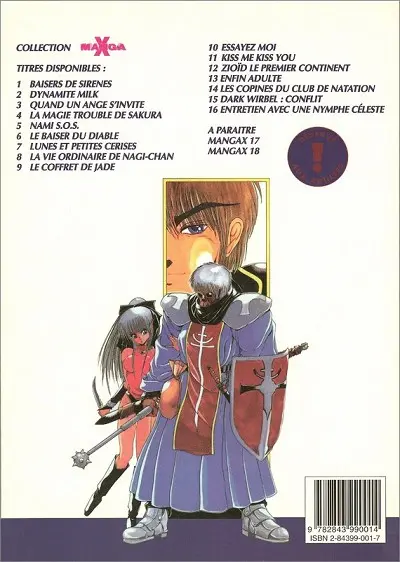 Verso de l'album Manga X 15 Dark Wirbel : Conflit