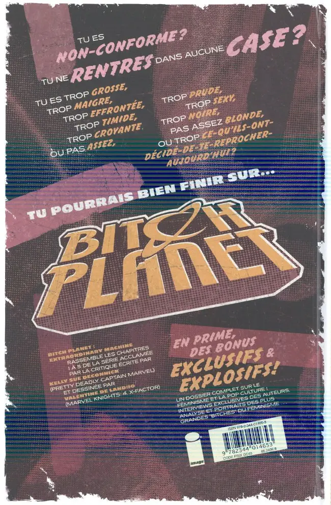 Verso de l'album Bitch Planet Volume Un Extraordinary Machine