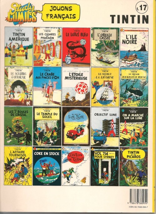 Verso de l'album Tintin Tome 17 Les bijoux de la Castafiore