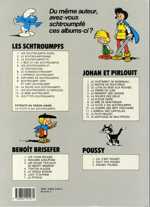 Verso de l'album Johan et Pirlouit Tome 13 Le sortilège de maltrochu