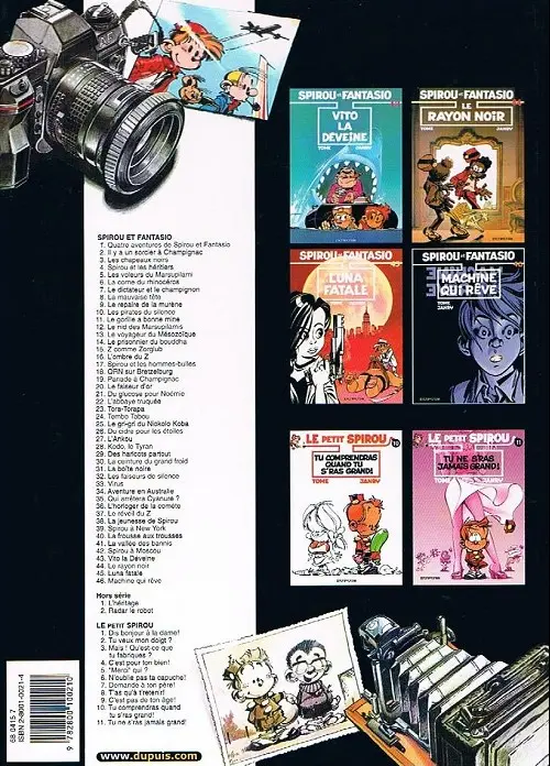 Verso de l'album Spirou et Fantasio Tome 19 Panade à champignac