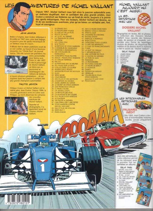 Verso de l'album Michel Vaillant Tome 51 Le caïd de Francorchamps