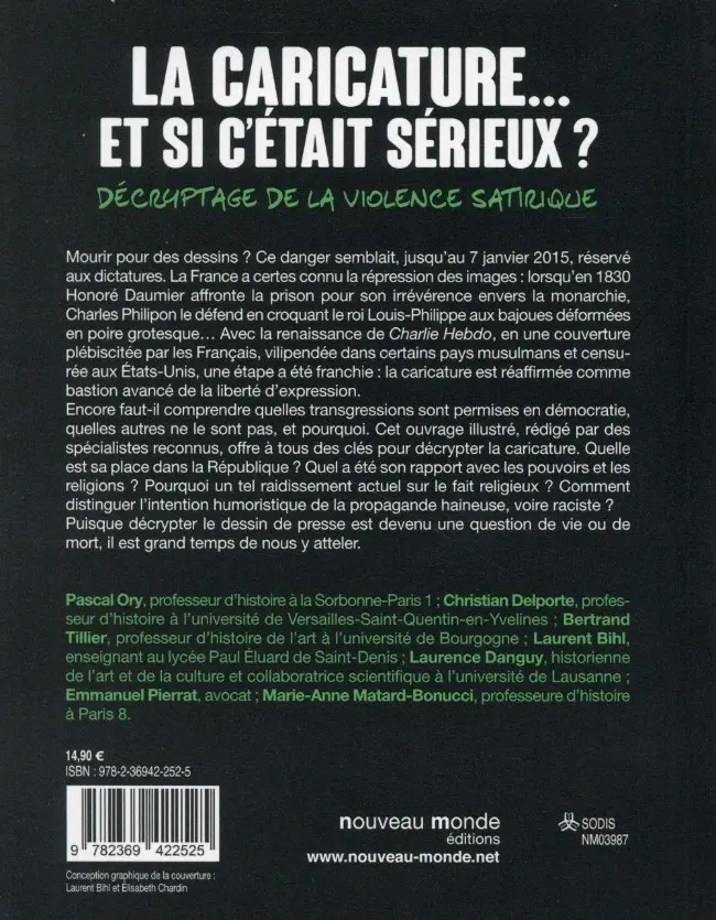 Verso de l'album La Caricature... Et si c'était sérieux ? Décryptage de la violence satirique