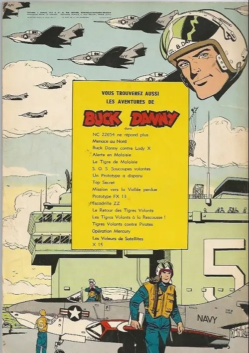 Verso de l'album Buck Danny Tome 25 Escadrille ZZ