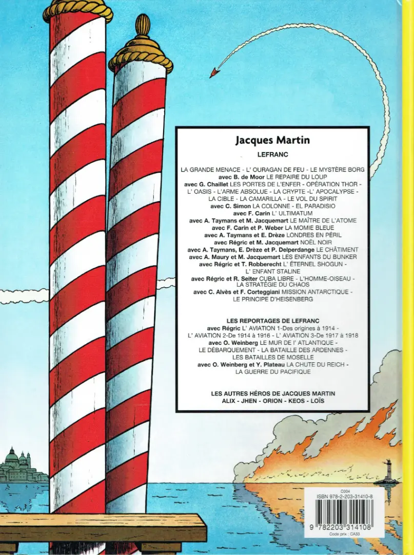 Verso de l'album Lefranc Tome 10 L'apocalypse