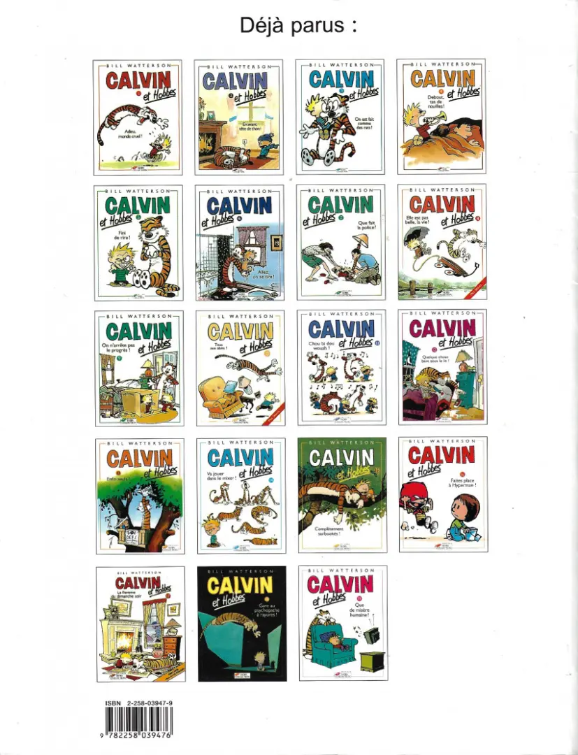 Verso de l'album Calvin et Hobbes Tome 16 Faites place à Hyperman !