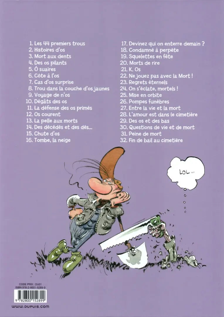 Verso de l'album Pierre Tombal Tome 7 Cas d'os surprise