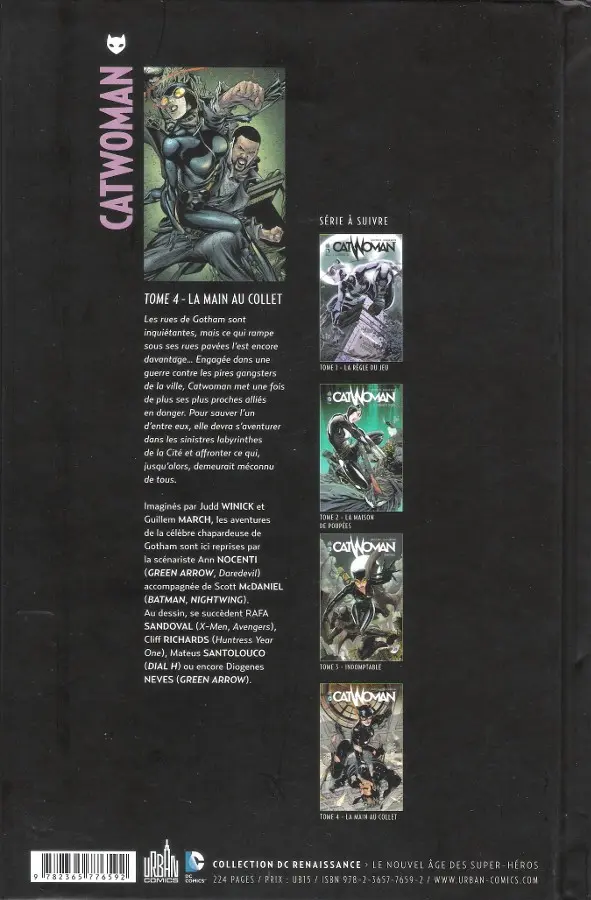 Verso de l'album Catwoman Tome 4 La main au collet